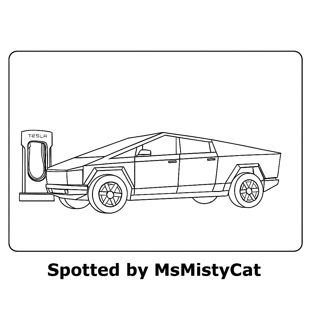 cyber truck coloring page